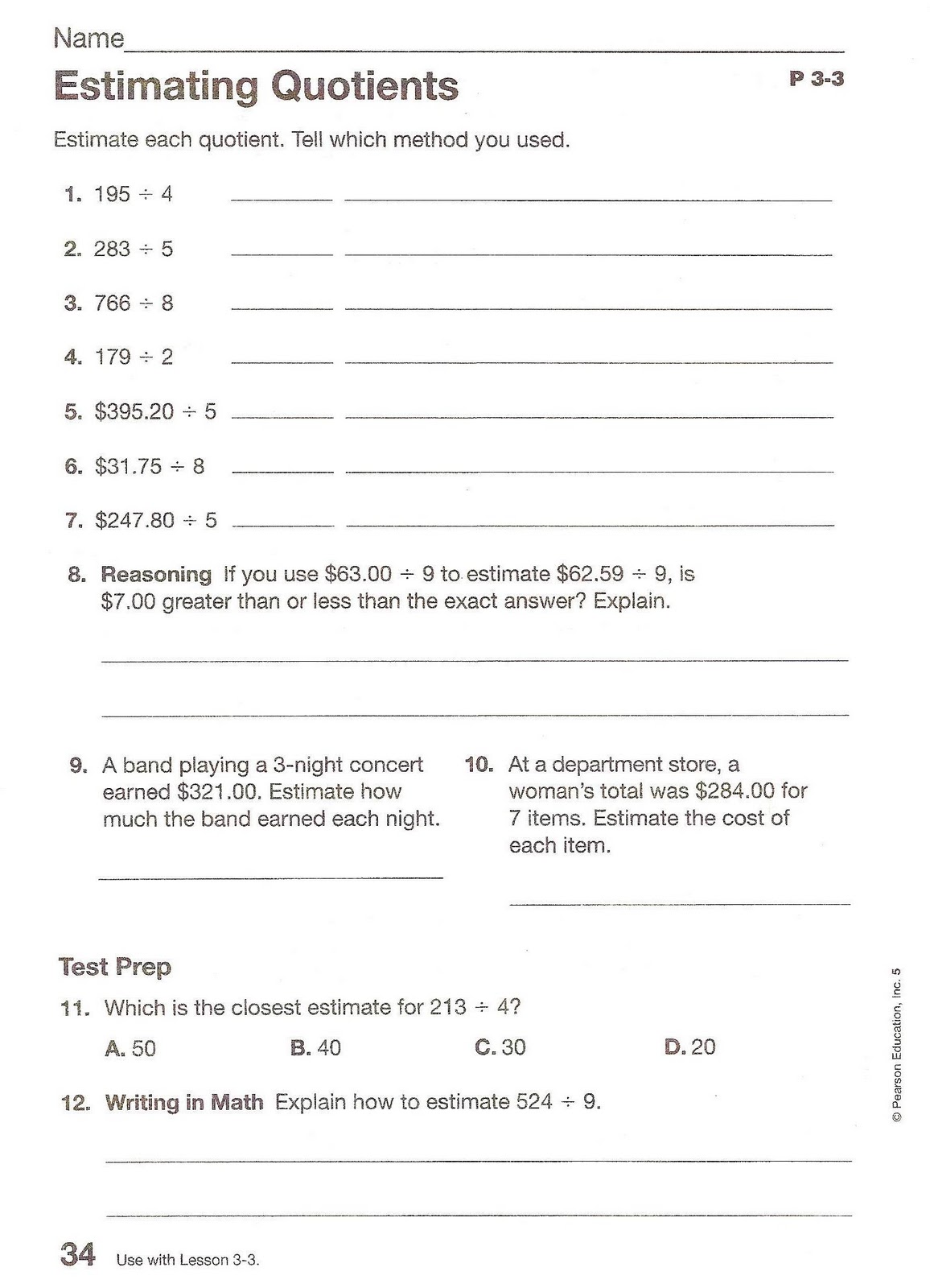 worksheet. Estimating Quotients Worksheets. Grass Fedjp Worksheet Study